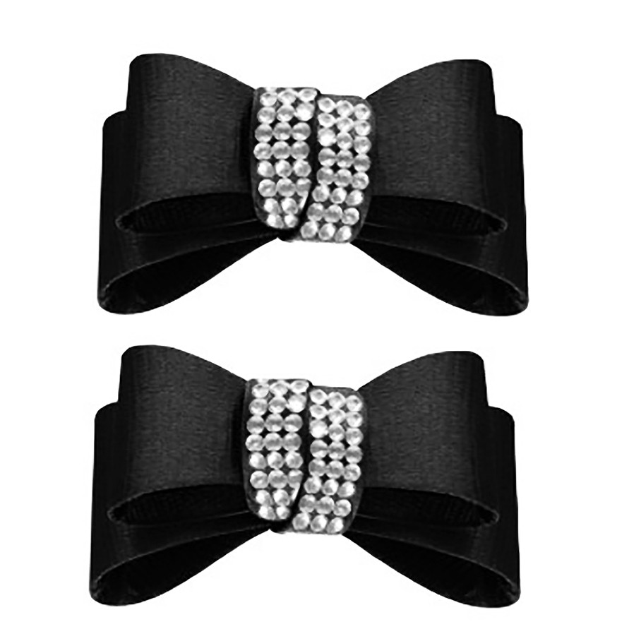 Shoe Clips Textured Double Bow/crystal