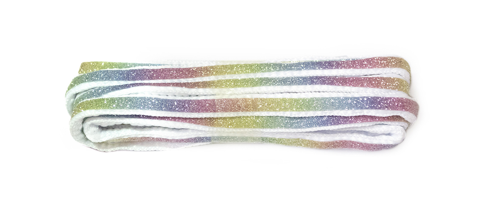 White 90cm Oval Glitter Rainbow 