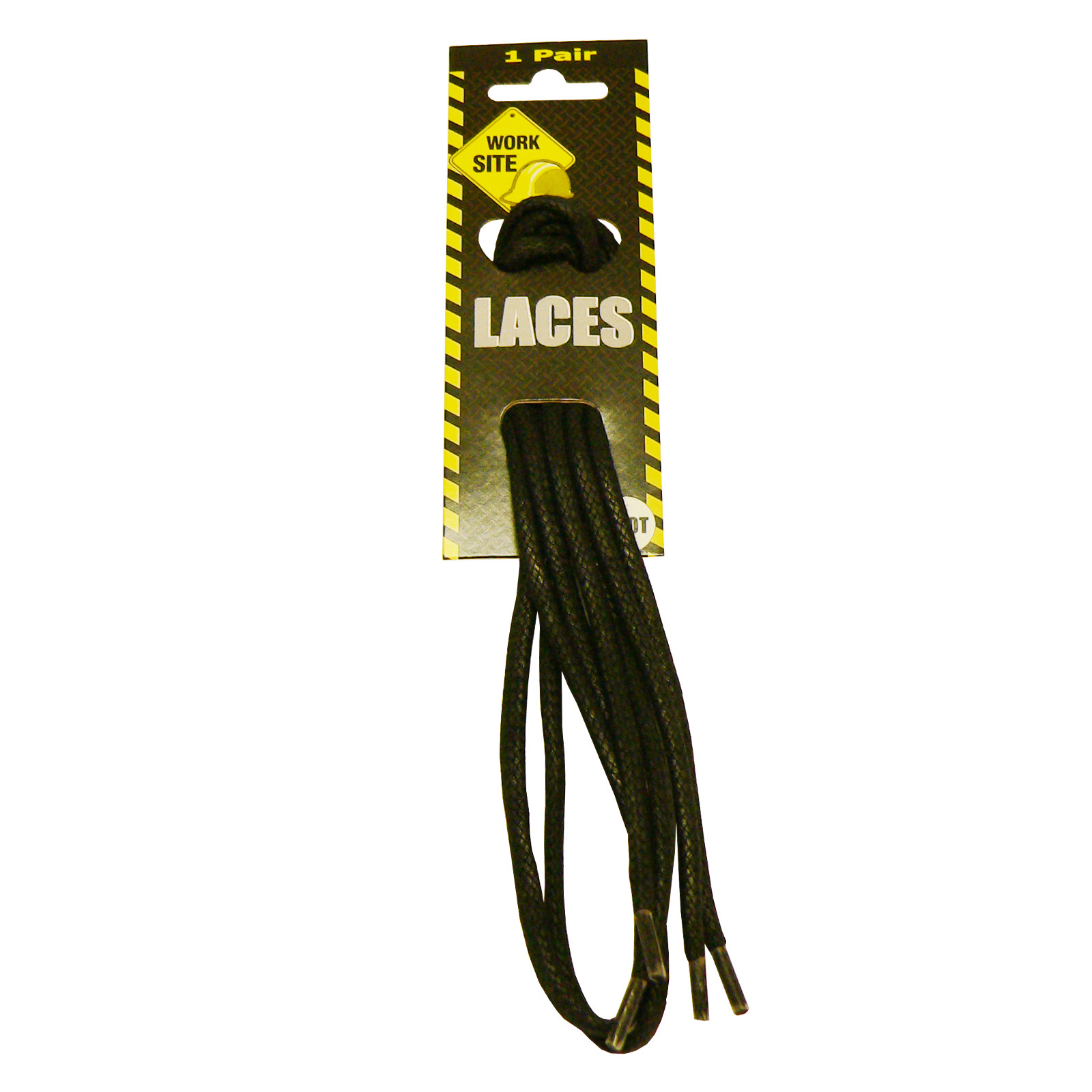 Black Worksite Laces Heavy Cord Wax Finish