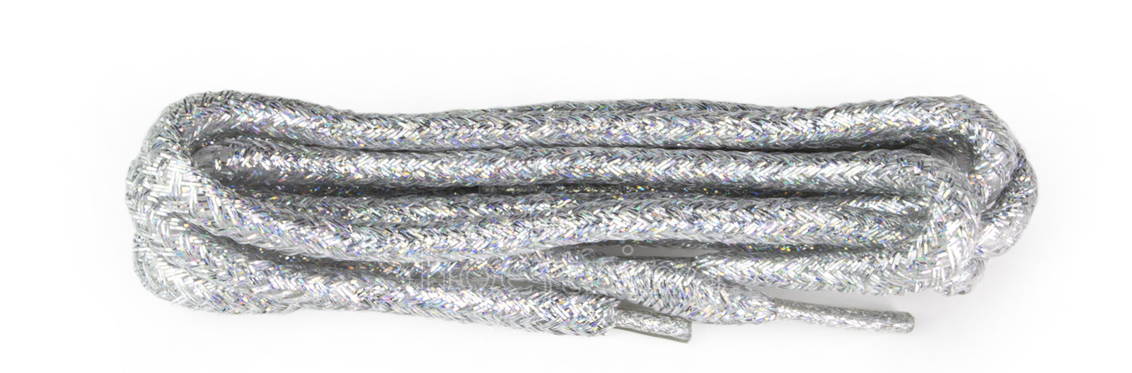 Glitter Silver Round 120cm Laces Banded