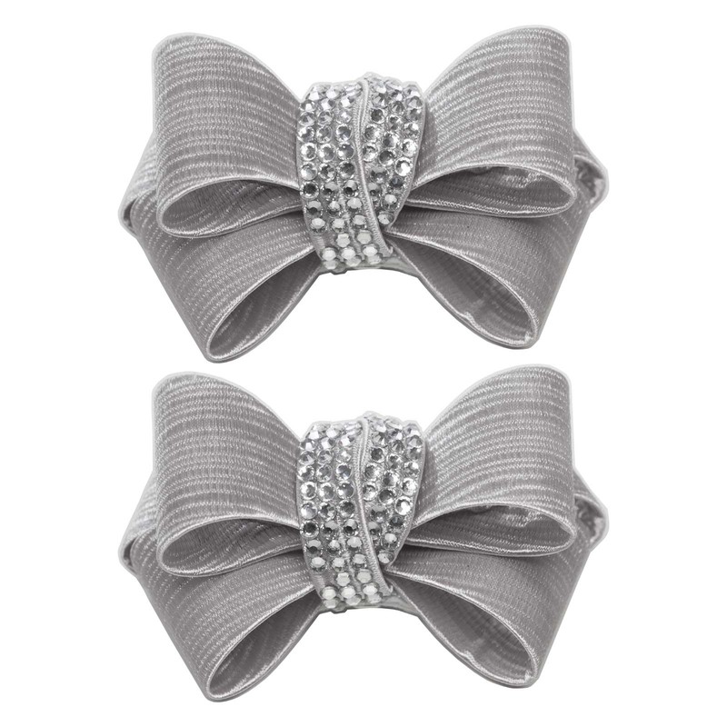 Shoe Clips Taupe Ctystal Triple Bow