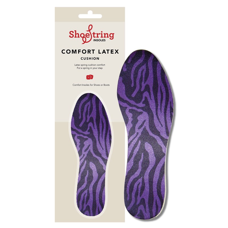 Shoestring Cut To Size Insoles Zebra Black/purple 