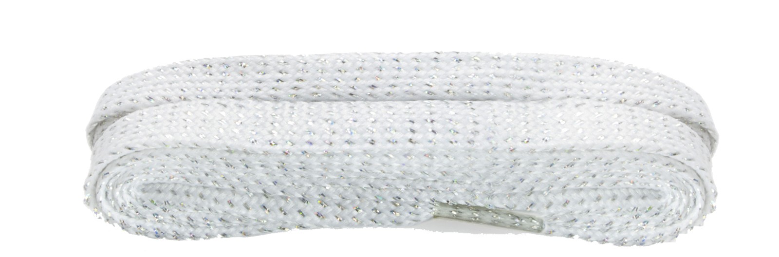 White & Silver Metallic Glitter Flat 100cm