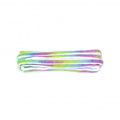 White 90cm Oval Glitter Rainbow