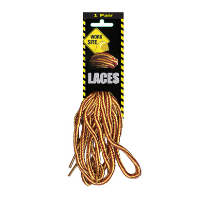 Brown/gold Stripe Cord Worksite Laces 