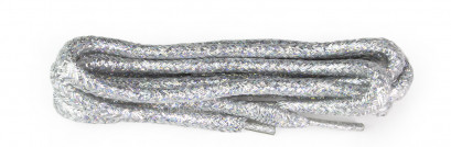 Glitter Silver Round 120cm Laces Banded